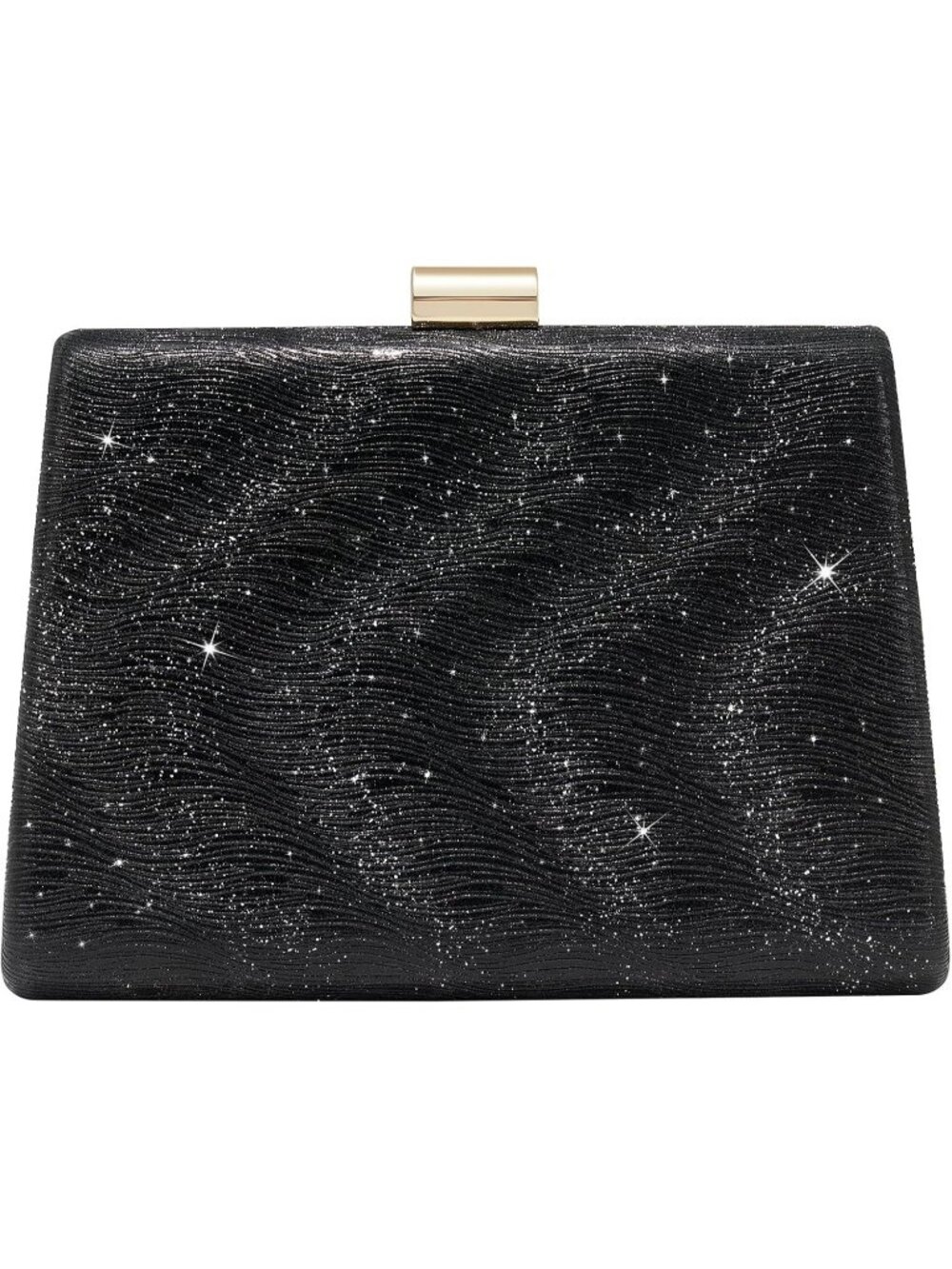 Women's Black Sparkly Clutch Purse Detachable Chain Wedding Prom Evening Bag